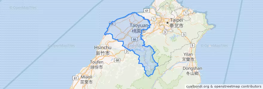 Mapa de ubicacion de 桃園市.