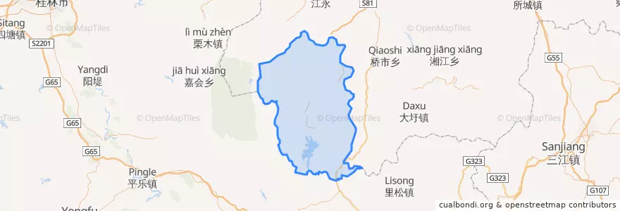 Mapa de ubicacion de 富川瑶族自治县 / Fuchuan.