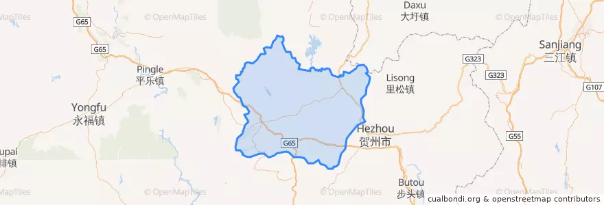 Mapa de ubicacion de 钟山县 / Zhongshan.