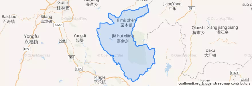 Mapa de ubicacion de 恭城瑶族自治县.