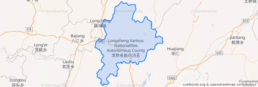 Mapa de ubicacion de Longsheng County.