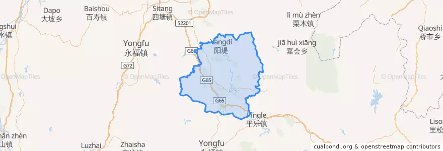 Mapa de ubicacion de Yangshuo County.