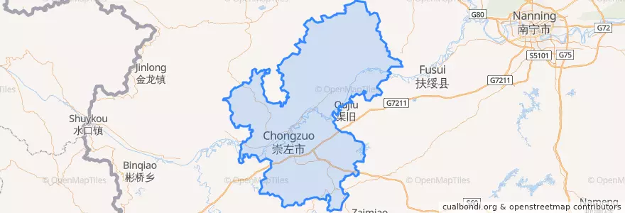 Mapa de ubicacion de 江州区 (Jiangzhou).