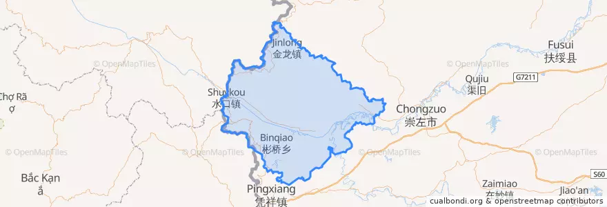 Mapa de ubicacion de Longzhou County.