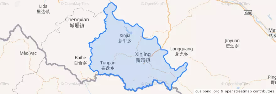 Mapa de ubicacion de 靖西市.