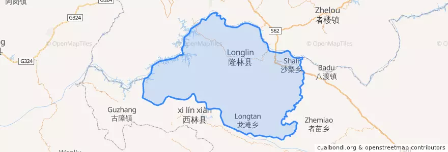 Mapa de ubicacion de 隆林各族自治县 / Longlin.