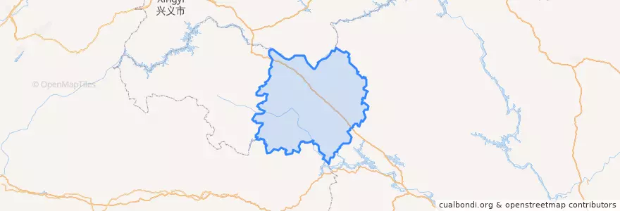 Mapa de ubicacion de Tianlin County.