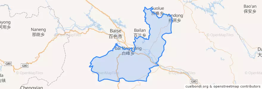 Mapa de ubicacion de Tianyang District.