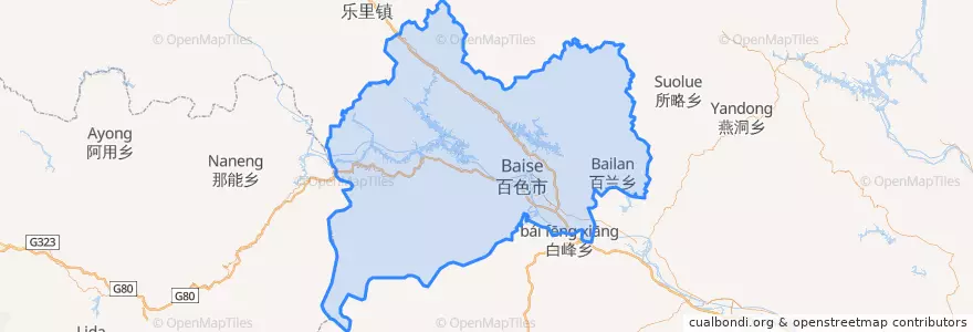 Mapa de ubicacion de 右江区 / Youjiang.