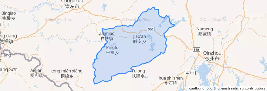Mapa de ubicacion de 上思县 / Shangsi.