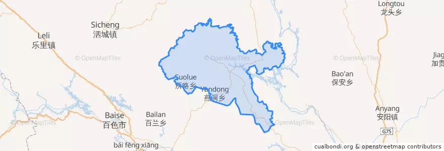 Mapa de ubicacion de 巴马瑶族自治县 / Bama.