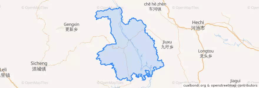 Mapa de ubicacion de 东兰县 / Donglan.