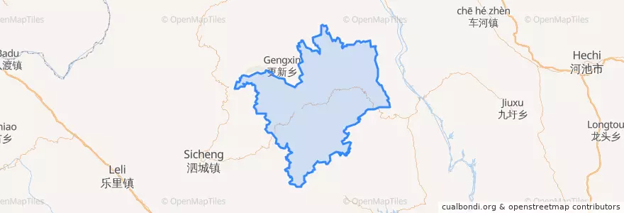 Mapa de ubicacion de 凤山县.