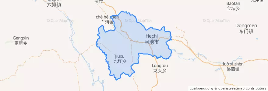 Mapa de ubicacion de 金城江区 / Jinchengjiang.