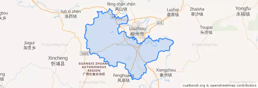 Mapa de ubicacion de 柳江区 Liujiang.