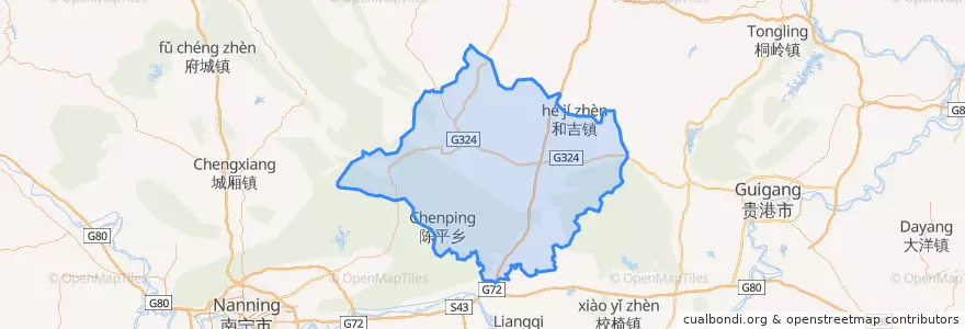 Mapa de ubicacion de 宾阳县 Binyang.