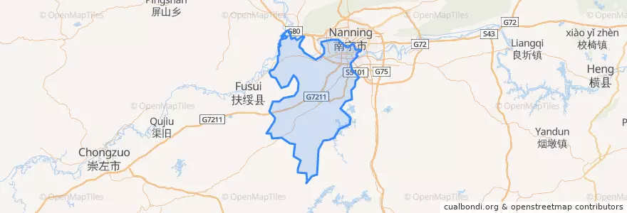 Mapa de ubicacion de 江南区 / Jiangnan.