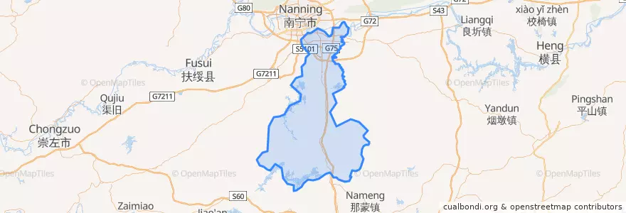 Mapa de ubicacion de 良庆区 (Liangqing).