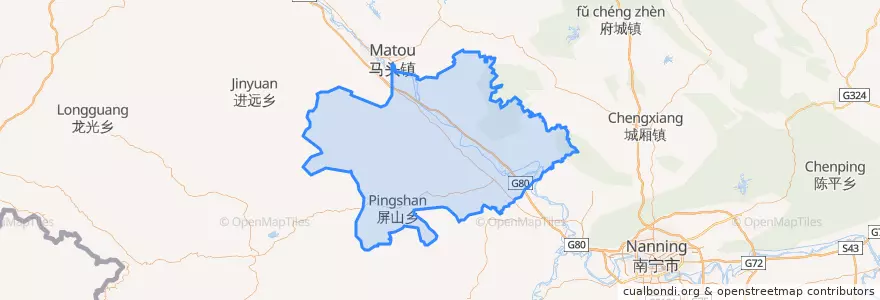 Mapa de ubicacion de 隆安县 Long'an.