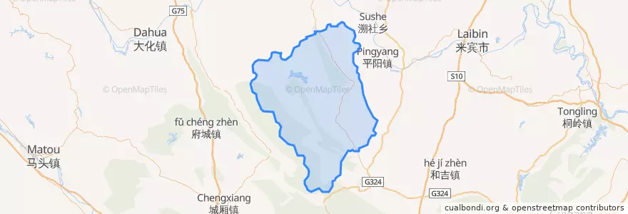 Mapa de ubicacion de 上林县 / Shanglin.