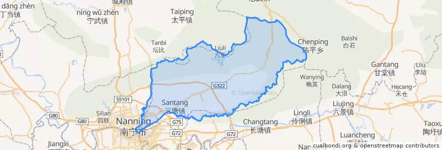Mapa de ubicacion de 兴宁区 (Xingning).