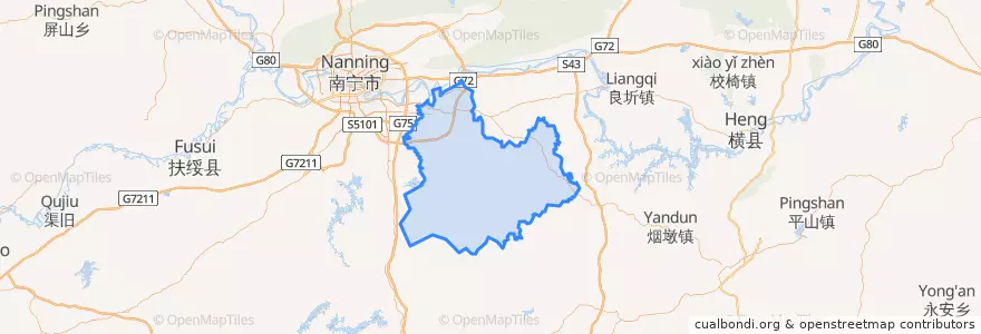 Mapa de ubicacion de 邕宁区 (Yongning).