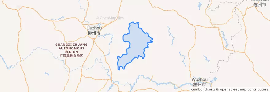 Mapa de ubicacion de 金秀瑶族自治县 / Jinxiu.