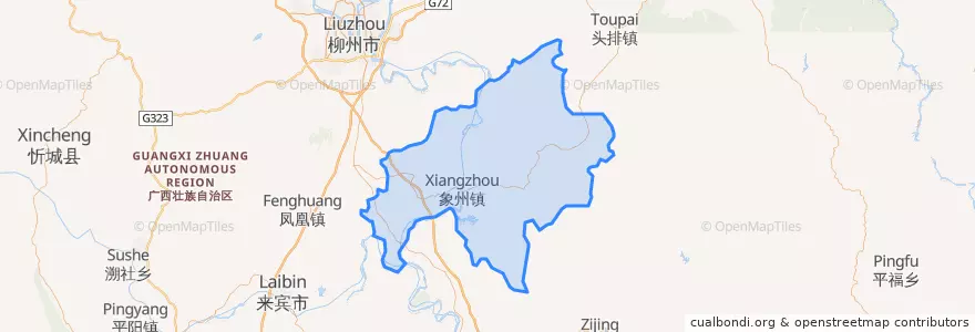 Mapa de ubicacion de 象州县 / Xiangzhou.