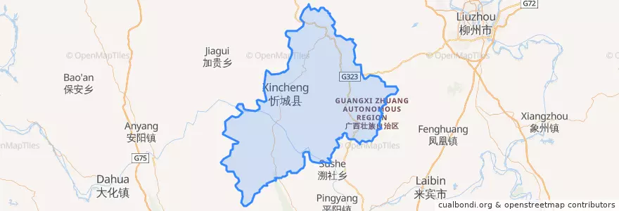 Mapa de ubicacion de Xincheng County.