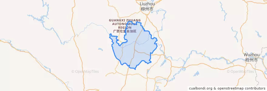 Mapa de ubicacion de 兴宾区 Xingbin.