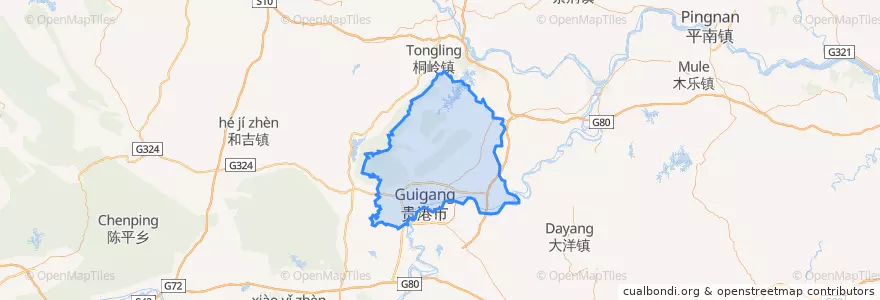 Mapa de ubicacion de Gangbei District.