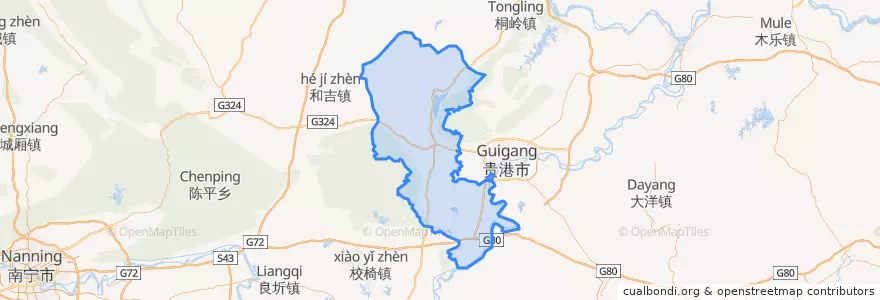 Mapa de ubicacion de 覃塘区.