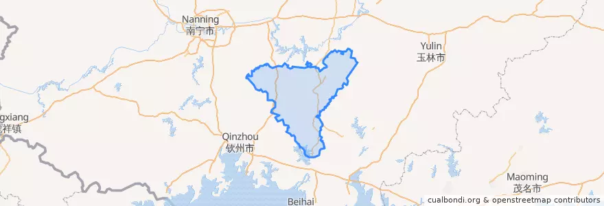 Mapa de ubicacion de 灵山县 / Lingshan.