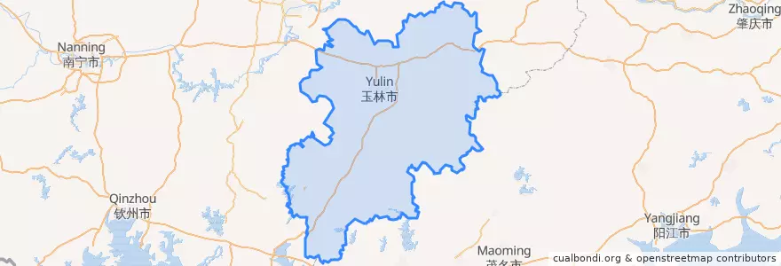 Mapa de ubicacion de Yulin.