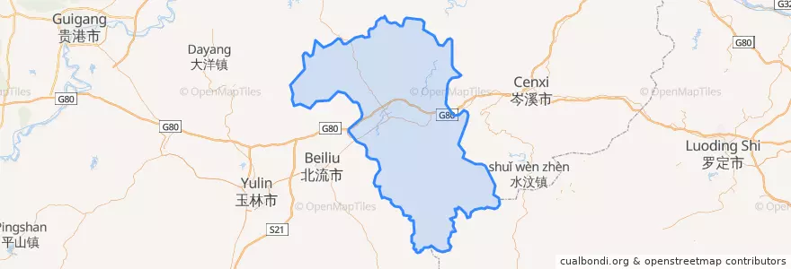 Mapa de ubicacion de Xian de Rong.
