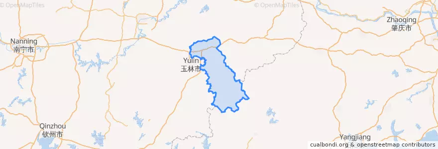 Mapa de ubicacion de 北流市.