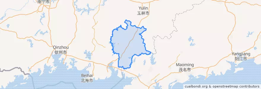 Mapa de ubicacion de Contea di Bobai.