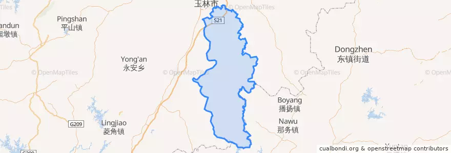 Mapa de ubicacion de 陆川县.