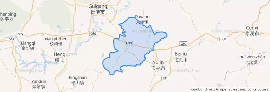 Mapa de ubicacion de Xingye.
