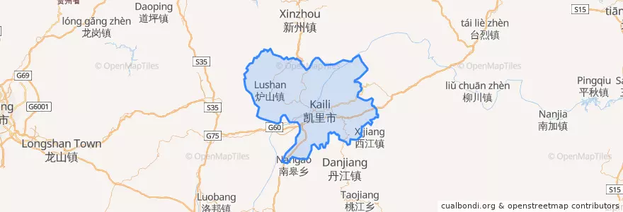 Mapa de ubicacion de 凯里市 / Kaili.