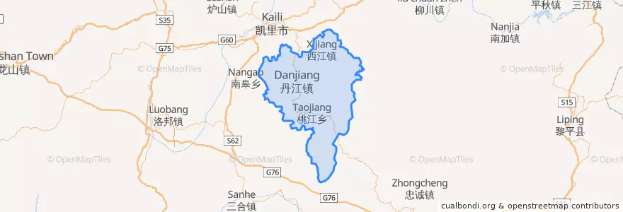 Mapa de ubicacion de Leishan County.