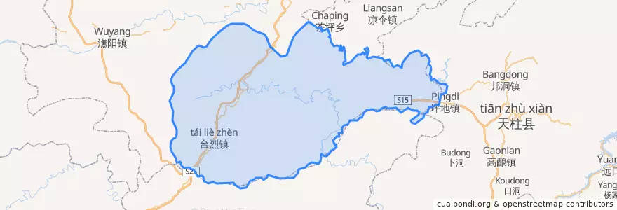 Mapa de ubicacion de Sansui County.