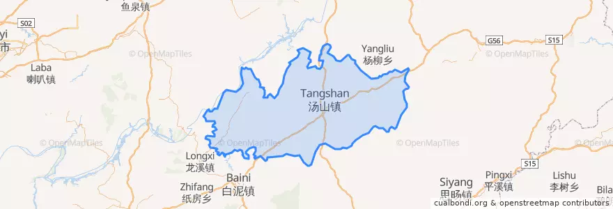 Mapa de ubicacion de 石阡县 Shiqian.