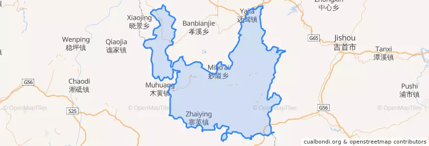 Mapa de ubicacion de Songtao Miao Autonomous County.