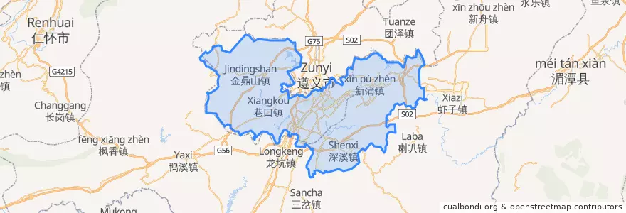 Mapa de ubicacion de Honghuagang District.