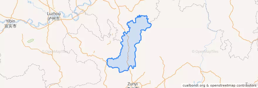 Mapa de ubicacion de Tongzi County.