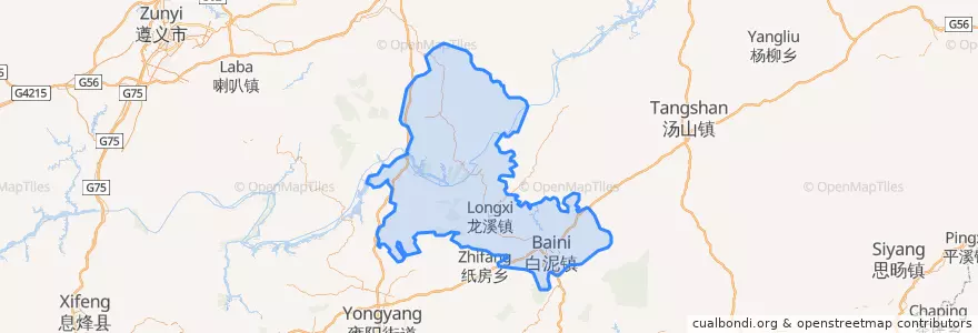 Mapa de ubicacion de Yuqing County.