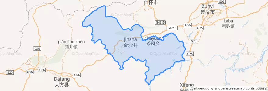 Mapa de ubicacion de 金沙县.