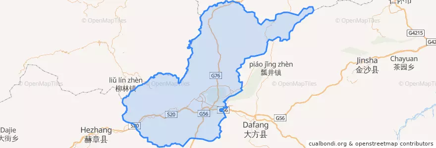 Mapa de ubicacion de Qixingguan District.