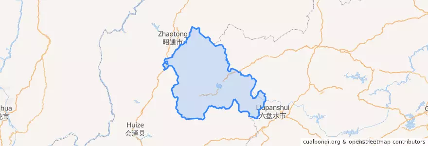 Mapa de ubicacion de 威宁彝族回族苗族自治县.